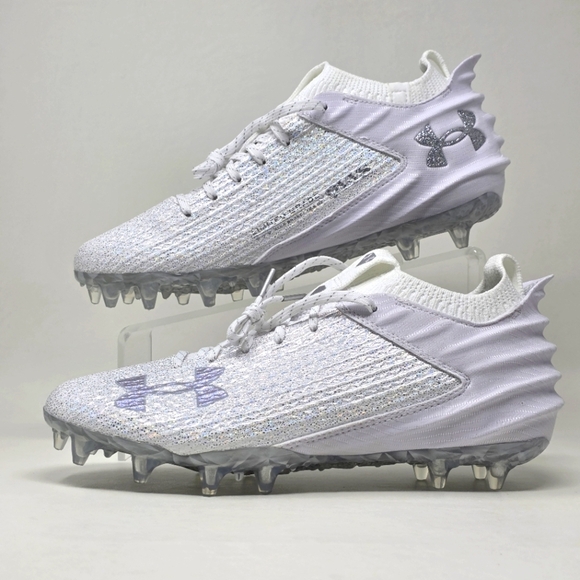 Under Armour Blur 2 MC VVS Football Cleats Mens Size 8 White Metallic Silver New - Picture 3 of 9